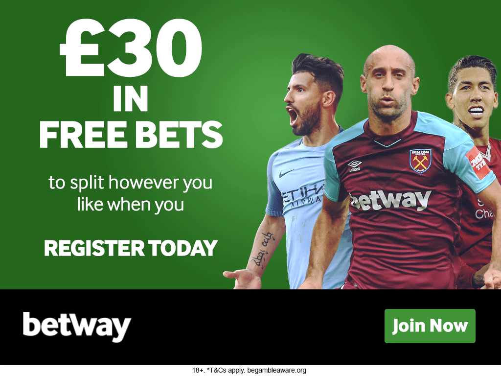Betway Sports ?30 free bet ?10 free bet club