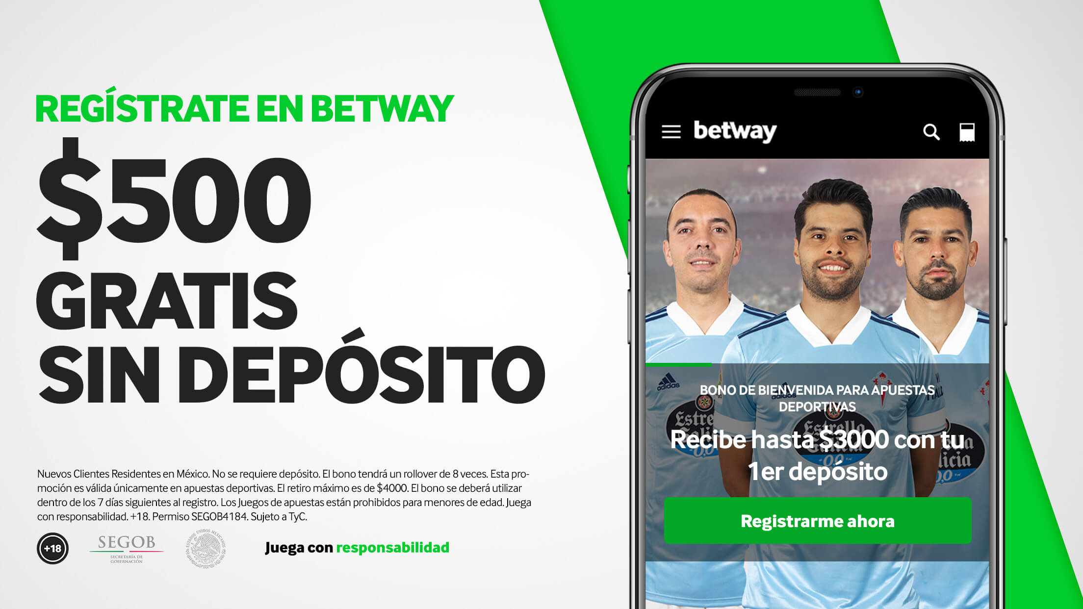 Betway.mx Sports 500 no deposit SOB banners